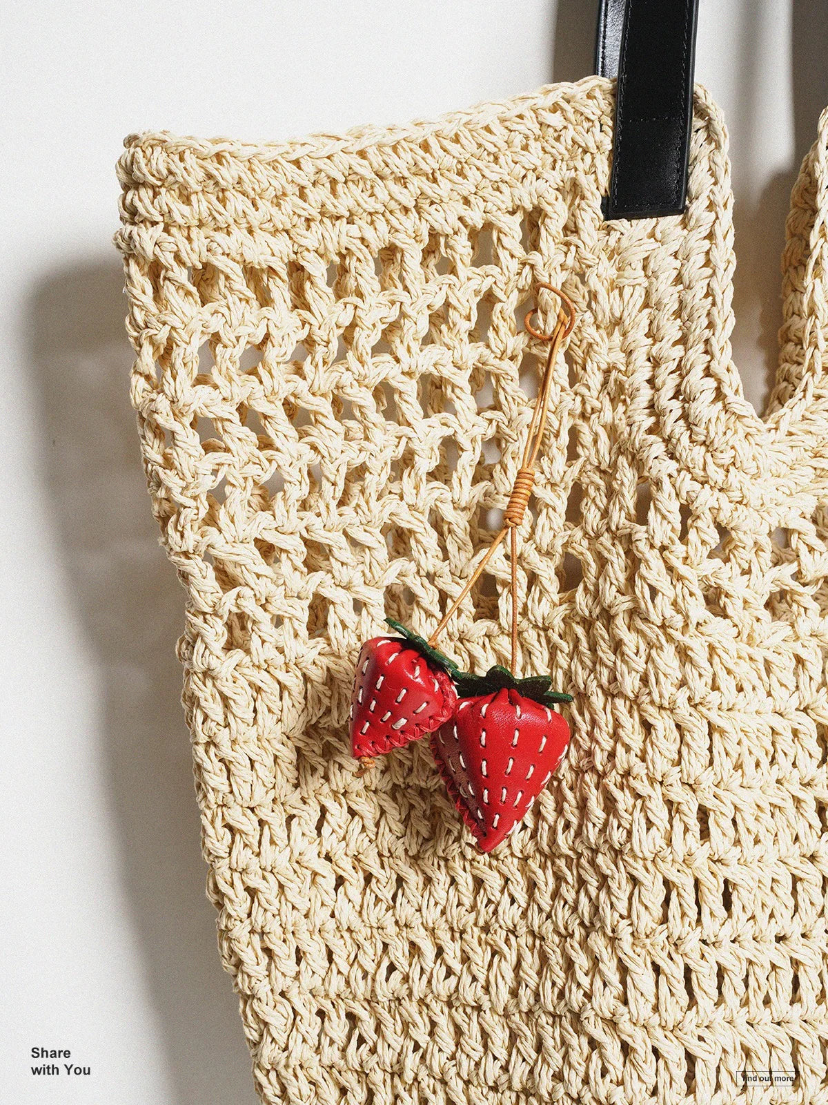 【数量限定・本革手作り】3Dストロベリーレザーチャーム|バッグ&鍵に・ギフト人気🍓 - DUDU Leather Kobo