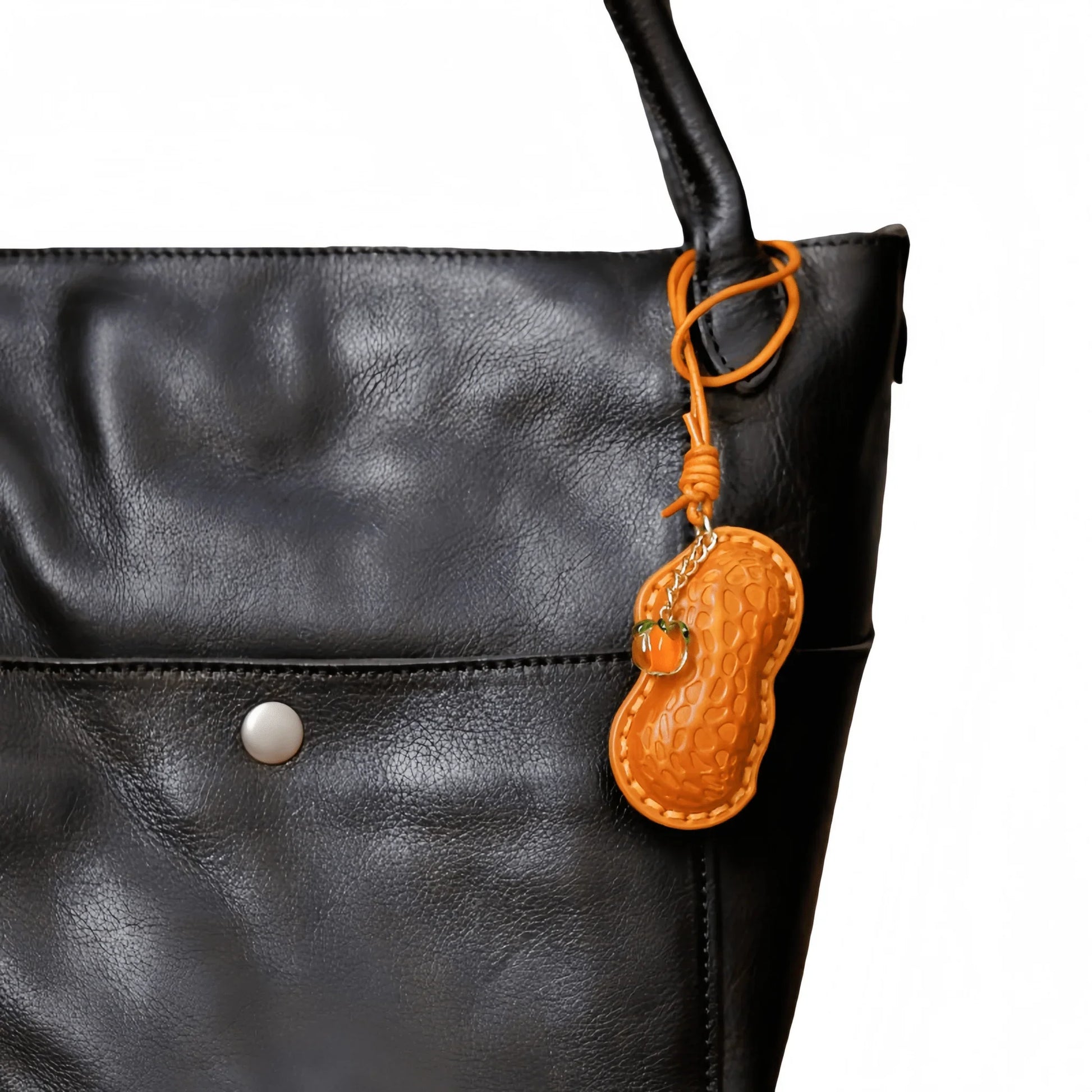 🥜【数量限定・送料無料】DUDU Leather Kobo 本革ピーナッツ型レザーキーホルダー|癒し雑貨・手作りギフト・ユニセックスプレゼント - DUDU Leather Kobo
